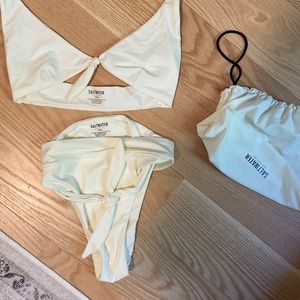 The saltwater collective worn once ivory bikini